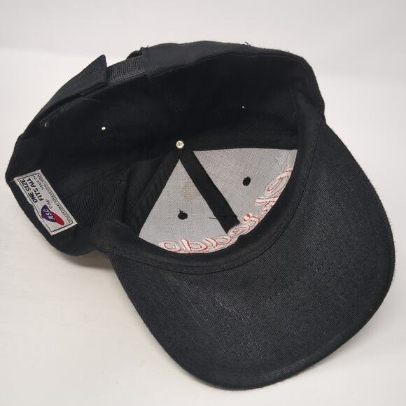 Chicago Strapback Hat Black One Size Embroidered Spell Out Adjustable - Picture 7 of 9